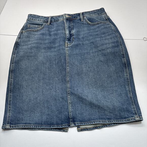 Old Navy Jean Skirt Size 10 Straight Y2K Grunge Streetwear Edgy Retro Minimalist - Picture 3 of 15